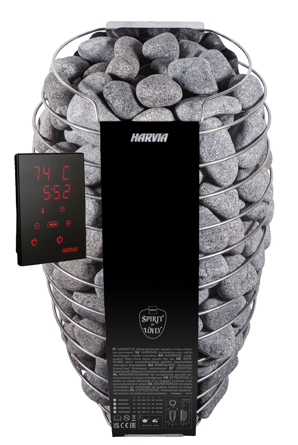 Harvia Spirit elektrisk badstueovn 9,0 kW med WiFi